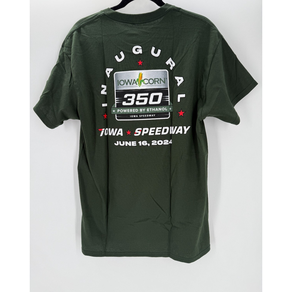 Iowa 350 Shirt NASCAR Inaugural Race Logo T Shirt Size Large Tee Green New - Picture 7 of 8